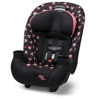 Disney Baby Ellaris 3-in-1 Convertible Car Seat, Slim Fit Design, Rear & Forward-Facing, 5-Position Headrest, 3-Across Fit, Travel-Friendly with Machine-Washable Seat Pad, Minnie Charm