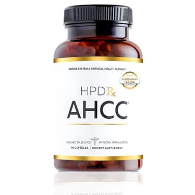 HPD Rx Premium AHCC & Shiitake Mushroom 1100 mg per Serving Supplement, Natural Immunity Booster, Maintains Natural Killer Cell Activity | AHCC is Proven in 30+ Studies | 30-Day Supply, 1-Pack