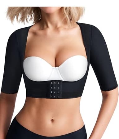 BRABIC Women's Shapewear Tops Post Surgery Compression Sleeve for Arm Shaper (Black, Medium)