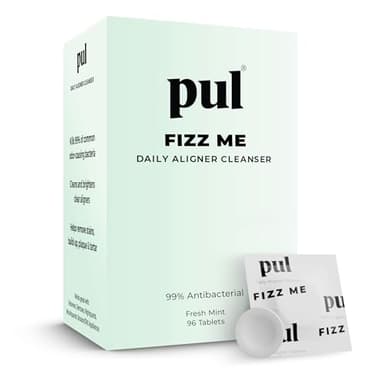 PUL Retainer Cleaner Tablets - Aligner Cleaner for Invisalign and Clear Aligners, Daily Retainer Cleaning Tablets and Denture Cleaner Tablets - Removes Odor, Stains and Plaque - 96 Day Supply