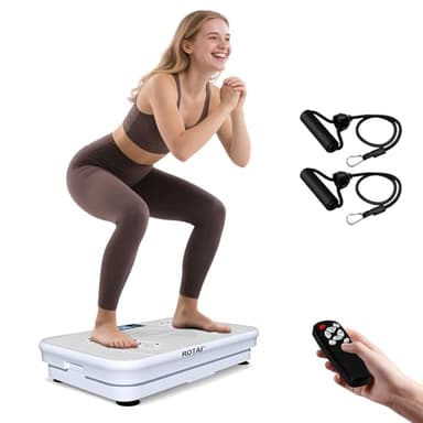 ROTAI Shake Plate Vibration Exercise Machine for Lymphatic Drainage Massager & Weight Loss, 400 lbs Capacity Whole Body Vibrating Plate Workout for Women and Men