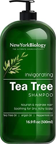 New York Biology Tea Tree Shampoo – Deep Cleanser – Relief for Dandruff and Dry Itchy Scalp – Therapeutic Grade - Helps Promote Hair Growth – 16.9 fl Oz