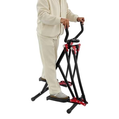 Air Walk Elliptical Glider Machine with LCD Display, 25.5 * 21 * 45.2in Foldable Elliptical for Small Spaces, 350LBS Weight Capacity, Cross Trainer Glider Exercise Machine for Men and Women