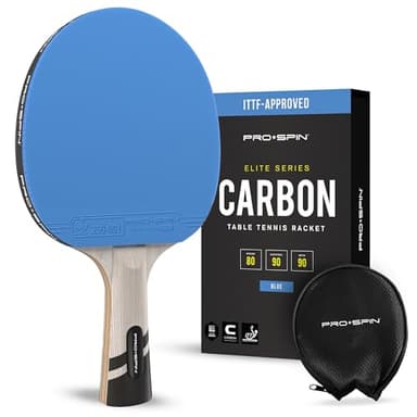 PRO-SPIN Ping Pong Paddles – ITTF Approved Professional Table Tennis Rackets with Carbon Fiber for Superior Control | 7-Ply Blade, Premium Rubber, 2.0mm Sponge (Blue, 1-Pack)