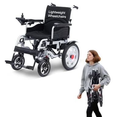 Lightweight Electric Wheelchair,Portable Wheelchair Foldable Power Wheelchairs for Adults,All-Terrain Motorized Wheelchair for Travel,Airline Approved Compact Mobility Wheelchairs (Lithium Battery)