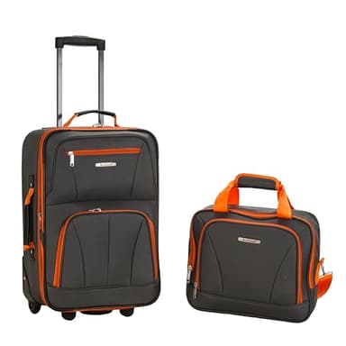 Rockland Fashion Expandable Softside Upright Luggage Set, Charcoal, 2-Piece (14/19)