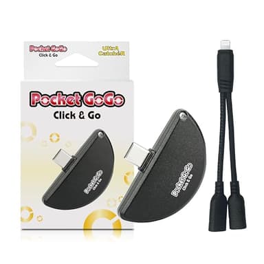 Pocket GoGo Auto Catcher – Black | USB-C Plug-and-Play, No Charging Needed, Catches Monsters & Spins Stops | Compatible with Android & iOS