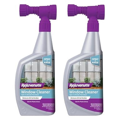 Rejuvenate Outdoor Window Spray and Rinse Cleaner with Hose End Adapter (2 x 32oz)