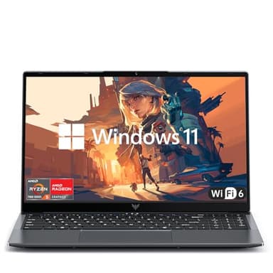 MALLRACE 15.6 inch Laptop, Windows 11 Laptop Computer with AMD Ryzen 7000 Series Processor (up to 4.3GHz), AMD Radeon Graphics, 16GB DDR4 512GB NVMe SSD, Wi-Fi 6, Type-C for Gaming Work