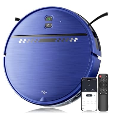 MANVN Robot Vacuum and Mop Combo for Pet Hair, Robotic Vacuum for Hard Floors and Carpets, 2.87'' Ultra-Slim, with 3D Obstacle Avoidance, Wi-Fi/App/Voice Controlled, Self-Charging