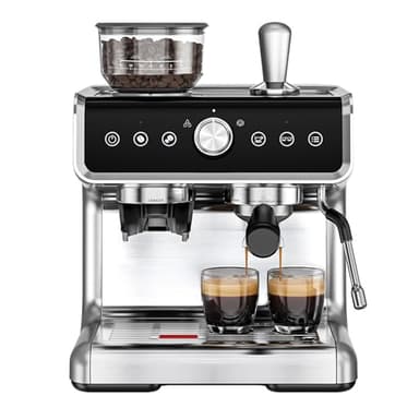 EUHOMY Espresso Machine with Grinder, 20 Bar Professional Espresso Coffee Maker for Home,with Milk Frother for Latte, Cappuccino & Barista-Style