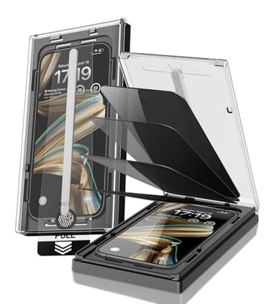 EZ-GLAZ-4 Pack for iPhone iPhone 16 Pro Privacy Screen Protector[6.3"] 9H+ Hardness 12FT Military Grade Shatterproof Long Durable Tempered Glass Film with Flawless Fit Box,Scratch Resistant