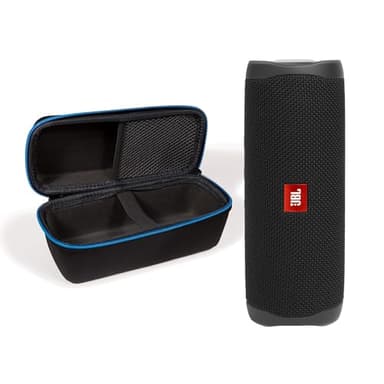 JBL Flip 5 (Black) + Bundle with divvi! Protective Hardshell Case