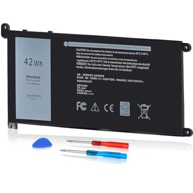 42Wh WDX0R WDXOR 11.4V Battery for Dell Inspiron 13 7375 7368 7378 5368 5378 5379 P69G 15 7573 7579 7560 7570 7569 5570 5567 5565 5568 5578 5579 5575 17 5765 5767 5770 5775 P58F P66F P75F FW8KR CYMGM