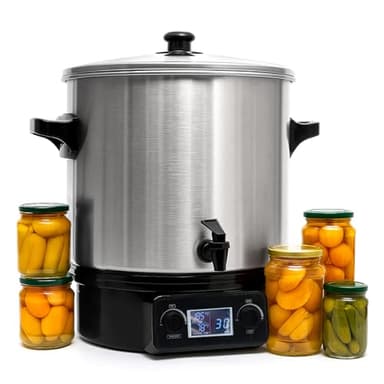 24.5QT Premium Stainless Steel Electric Water Bath Canner - Large-Capacity Digital Electric Canner with LCD Display, Adjustable Temp 86-212°F & Timer for Canning, Making Jams, Sauces, Pickles, Soups