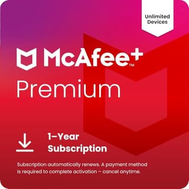 McAfee+ Premium Individual Unlimited Devices | AntiVirus Software 2026 for Windows PC & Mac, AI Scam Detection, VPN, Data Removal, Identity Monitoring |1-Year Subscription with Auto-Renewal | Download