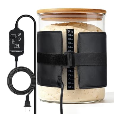 Sourdough Starter Warmer Wrap - 59°F-140°F Adjustable Sour Dough Warming Mat with 1-23H Time Control, Fermentation Heating Pad for Kombucha Homemade Beer Brewing