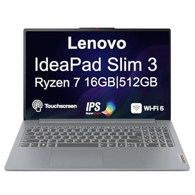 Lenovo IdeaPad Slim 3 Laptop 15.6" Touchscreen IPS FHD 300nits Anti-Glare Display (AMD Ryzen 7 5825U, 16GB LPDDR4, 512GB M.2 PCIe SSD, AMD Radeon Graphics, 720p HD Webcam, WiFi6 + BT 5.4, Win 11 Pro