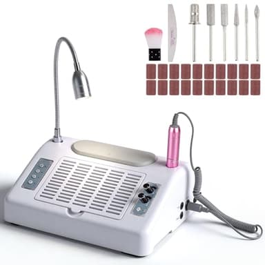 Biutee Nail Dust Collector 5 in 1 80W Nail Vacuum Dust Collector Extractor Professional 30000rpm Electric Nail Drill Machine with 48W/96W UV LED Nail Lamp Nail Art Tool With LED Light