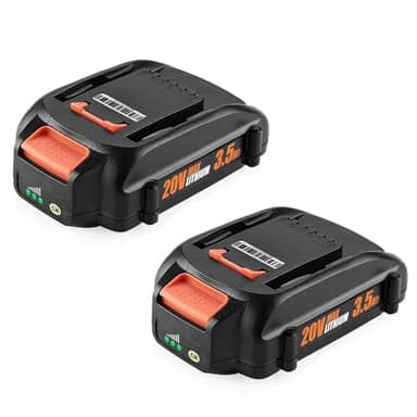 Powilling 2-Pack 3.5Ah 20V Lithium Battery Replacement for Worx 20V Power Share, for Worx Yard, Lawn, Leaf Blower & Trimming Tools, Compatible with WA3525 WA3575 WA3520