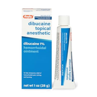 Rugby Dibucaine Topical Anesthetic 1% Hemorrhoid Ointment - Pain Relief Cream for Itching and Burning, Hemorrhoid Treatment, Anti Itch Cream 1 Oz (1 Pack)