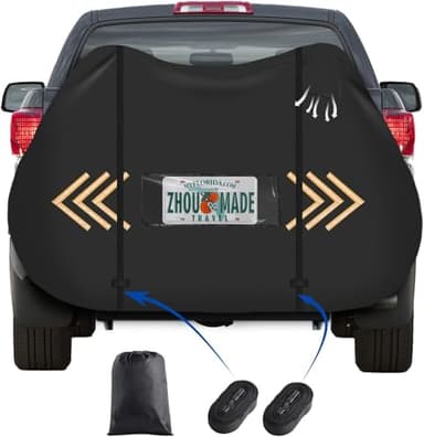 840D Waterproof Bike Cover for Transport 2 Bike, Heavy Duty Travel Bike Covers for Bikes on Rear Bike Rack, Outdoor Full Bicycle Rack Cover for 2 Bikes on Car Hitch Storage