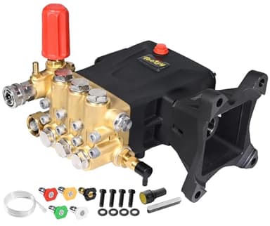 TOOLCY Pressure Washer Pump Max 4200 PSI 4.2 GPM, 1" Shaft Horizontal Triplex Plunger Pump Replacement for Gas Power Washer, Direct Drive, Compatible with Honda Simpson, DeWalt and More, 5 Nozzles