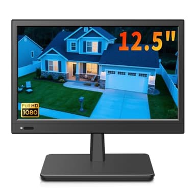 Jexiop 12.5 inch Security Monitor,Small Monitor with Speaker,Remote Control/HDMI/VGA/BNC/RCA Interfaces in for Home | Office | Warehouse Surveillance | RV