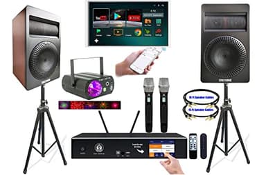 Singtronic 2500W Professional Complete Karaoke System with Unlimited YouTube Songs Select by iPhone/Ipad & Tablets PC. Built in Digital HDMI-Arc, Optical, Bluetooth & Anti-Feedback Microphones