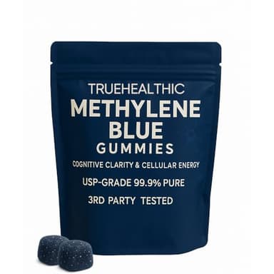 TRUEHEALTHIC Methylene Blue Gummies, for Cognitive Support & Mental Focus, Clean 5mg of Methylene Blue Per Gummy, 99.9% Pure, Vegan, Non-GMO, 30 Gummies