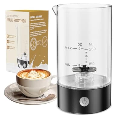 IDOSF Cold Foam Maker Frother Blender for Coffee - Handheld-Free - One-Button Battery Powered - Frother for Cold Foam - Ideal Gift (Deep Black)