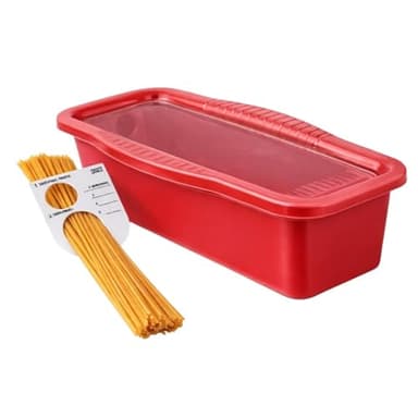 Microwave Pasta Cooker with Built-In Portion Tool, BPA-Free Microwave Pasta Maker for Spaghetti, Ramen & Vegetables, Dishwasher Safe