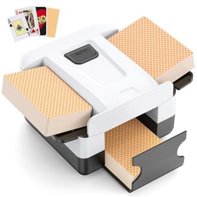 AOOELLO Automatic Card Shuffler 1-2 Decks, Rechargeable Electric Card Dealer Machine, Low Noise Portable Shuffler for UNO, Poker, Blackjack, Skip-Bo, Phase 10