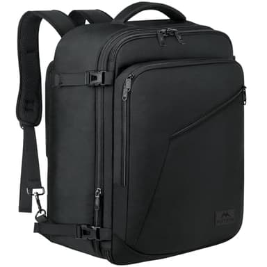 MATEIN 45L Travel Backpack, Large Carry on Backpack for Men Women, Water Resistant Lightweight Expandable Daypack, Business Weekender Backpacks, Gifts for People who Travel, Black