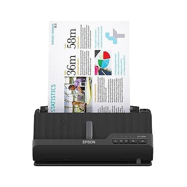 Epson Workforce ES-C320W - Wireless Compact Desktop Document Scanner - 2-Sided Scanning Auto Doc Feeder - Can Scan Paper and Cards - Black