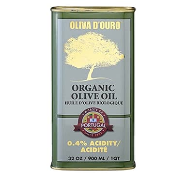 A Taste of Portugal Organic Olive Oil | Extra Virgin Olive Oil | Light and Fruity Portuguese Olive Oil | 32 OZ Tin