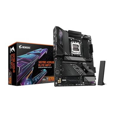 GIGABYTE X870E AORUS Elite WIFI7 AMD AM5 LGA 1718 Motherboard, ATX, DDR5, 4X M.2, PCIe 5.0, USB4, WIFI7, 2.5GbE LAN, EZ-Latch, 5-Year Warranty
