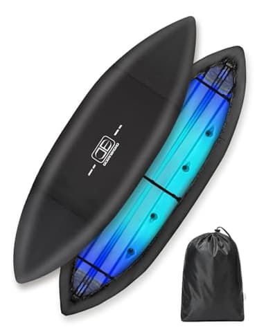 OCEANBROAD Kayak Cover, Water-Resistant UV-Resistant Kayak Canoe Fishing Boat Dust Covers for Outdoor Storage, Suitable for 9.3-10.5ft Length, Up to 34in Width, 420D Black