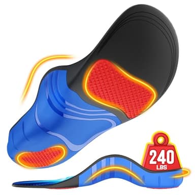 NEUPU 240+lbs Plantar Fasciitis Insoles Men Women, Comfort Heavy Duty High Arch Support Insoles for Pain Relief Absorb Shock, Work Boot Shoe Inserts Orthotic for Flat Feet, Pronation, Heel & Foot Pain