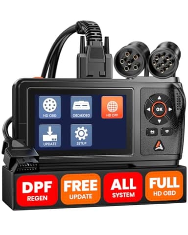 ANCEL HD431 Heavy Duty Truck Scanner, DPF Regen & Forced Reset for Paccar & Detroit Engines, Full System Diagnostics Diesel Code Reader, Professional OBD2/HDOBD Mechanic Tool for Commercial Vehicles