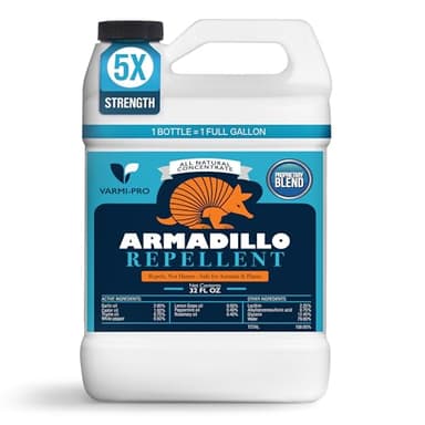 Armadillo Repellent Spray Concentrate - 32 fl oz Natural Outdoor Armadillo Deterrent for Yard, Garden, Lawn, Trees, and Plants - Safe for Pets, Animals, Flowers, Shrubs, and Flower Beds