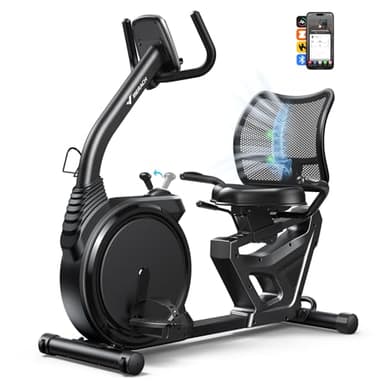 MERACH Recumbent Exercise Bikes for Home,Light Commercial High-end Recumbent Bike for Seniors Adults,Stationary Bikes for Home with Bluetooth Exclusive App,LCD,Heart Rate Handle Exercise Equipment