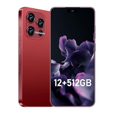 LOJSMA Unlocked 16PM Smartphone: 6.99" HD+ Display, 7000mAh Long-Lasting Battery, 12GB+512GB Massive Storage, 108MP AI Camera, High Performance Android Phone for Gaming & Work (Wine Red)