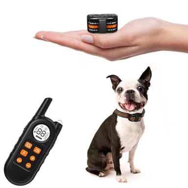 Tiniest Dog Shock Collar, Lightest Dog Training Collar with Remote for Small Dogs 5-30lbs & Medium Large Dogs/Puppies, Waterproof, Rechargeable, 1300ft Range (Orange&Ultra Tiny)
