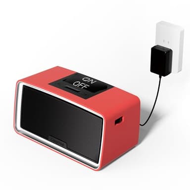 ClaspVital One-Touch Simple Music Player for Seniors | 6,000 Songs Mp3 Music Player for Elderly 32GB TF Card with Reader | Gift for Dementia, Alzheimers (Red)