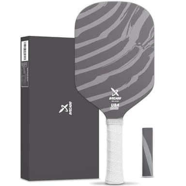 IVECADO Pickleball Paddle Edgeless - Carbon Micro-Particle Surface with High Grit & Spin, Thermoformed Pickle Ball Rackets Elongated Shape 16mm Honeycomb Core, Unibody Foam Injected