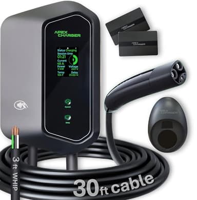 Gen 3 MACH 1 NACS charger. Fast 48 Amp Level 2 EV Charger hardwired (240V), 11.5kW wall-mount Electric Vehicle Charging Stations, Tesla wall charger evse, outdoor enclosure plus a certified 30ft cable