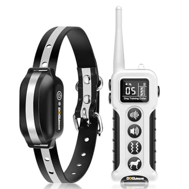 DOGLinsen Vibrating Dog Collar - Vibration Collar for Dogs Training, No Shock Dog Training Collar with Remote Upgraded 3300ft Range, 9 Style Tones and Vibration Collar, White
