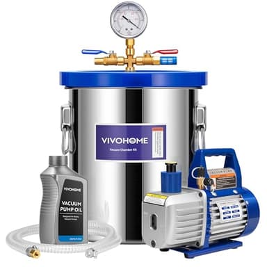VIVOHOME 5 Gallon Vacuum Chamber with 3.5 CFM 1 Stage Vacuum Pump, 304 Stainless Steel Degassing Chamber Kit for Resin Casting Epoxy