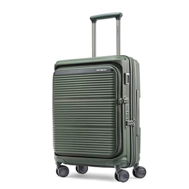 Samsonite Paralux Global Carry-On Luggage - Innovative Design - Quick Access Front Pocket - Dual Suspension Wheel Technology - TSA Lock - Expandable - Includes Removable Packing Cubes - Olive